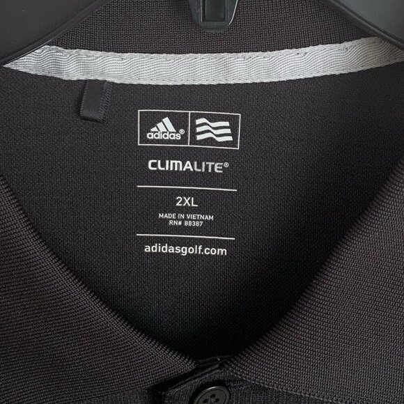 Adidas Polo Shirt Mens 2XL Black Embroidered Logo Business Casual Weekend Golf - Picture 2 of 9